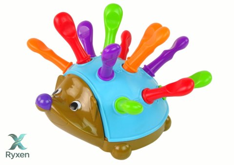Jeżyk Układanka Niebieski Kolorowe Kolce LEAN TOYS