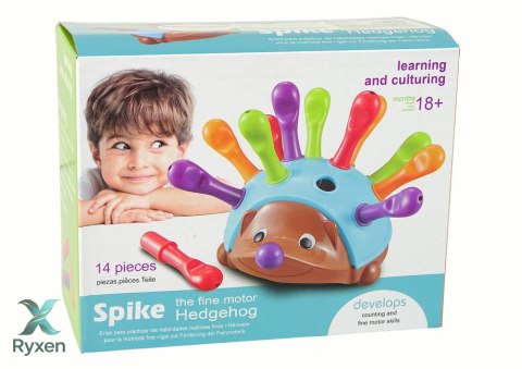 Jeżyk Układanka Niebieski Kolorowe Kolce LEAN TOYS