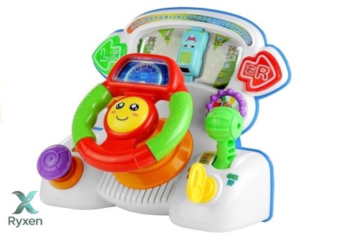 Kierownica Edukacyjna Interaktywna Dźwięki Światło LEAN TOYS