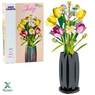 Klocki Konstrukcyjne Bukiet Tulipany W Wazonie 1250 el. LEAN TOYS