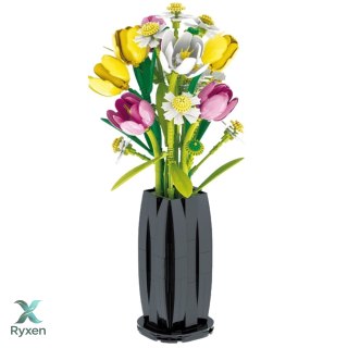 Klocki Konstrukcyjne Bukiet Tulipany W Wazonie 1250 el. LEAN TOYS