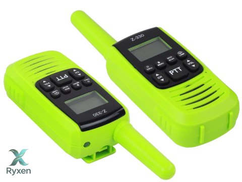 Krótkofalówki Walkie-Talkie Zielone Zasięg 3km Gadżet Do Komunikacji LEAN TOYS