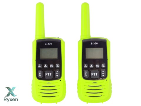 Krótkofalówki Walkie-Talkie Zielone Zasięg 3km Gadżet Do Komunikacji LEAN TOYS