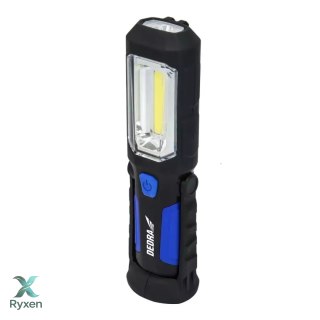 Latarka aku. 3w cob led + 1w led, zasilacz usb na 230v i 12v Dedra
