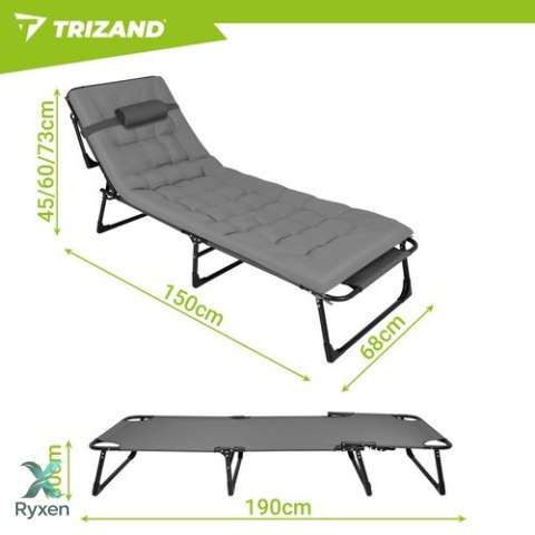 Leżak ogrodowy składany 192x68x28cm Trizand TRIZAND