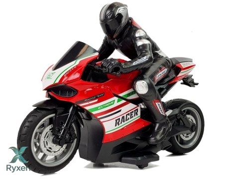 Motor Sportowy Ścigacz Zdalnie Sterowany 2.4G Zasięg 35 m Czerwony LEAN TOYS