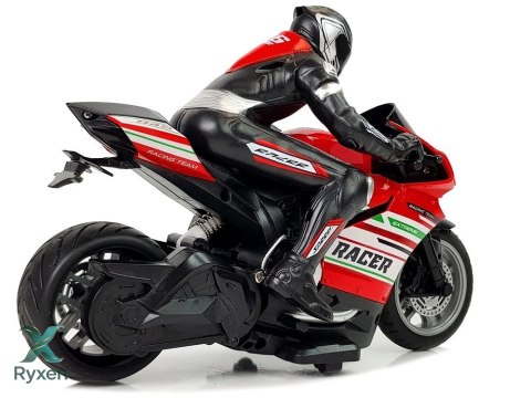 Motor Sportowy Ścigacz Zdalnie Sterowany 2.4G Zasięg 35 m Czerwony LEAN TOYS