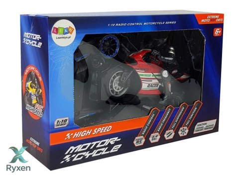 Motor Sportowy Ścigacz Zdalnie Sterowany 2.4G Zasięg 35 m Czerwony LEAN TOYS
