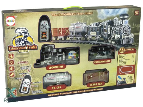 Ogromna Kolejka Pociąg Tory Dźwięk Światła Dym R/C 206,5 cm x 153,5 cm LEAN TOYS
