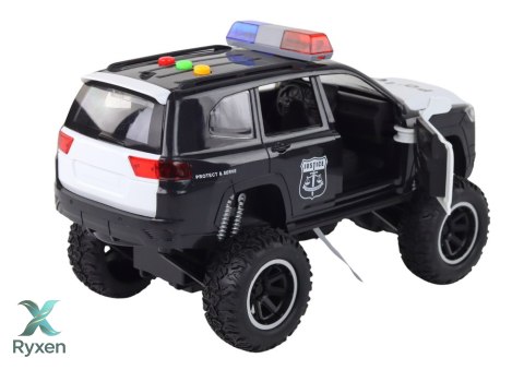Pojazd Terenowy Raptor Policja Czarny Otwierane Drzwi Dźwięk Światła LEAN TOYS
