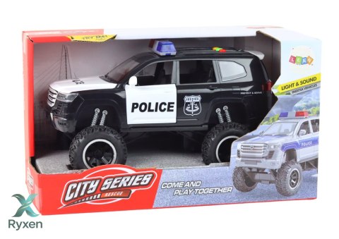 Pojazd Terenowy Raptor Policja Czarny Otwierane Drzwi Dźwięk Światła LEAN TOYS