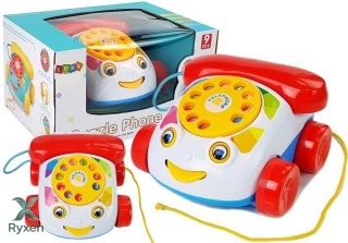 Telefon Do Ciągnięcia na Kółkach ze słuchawka na Baterie dla Niemowlęcia LEAN TOYS