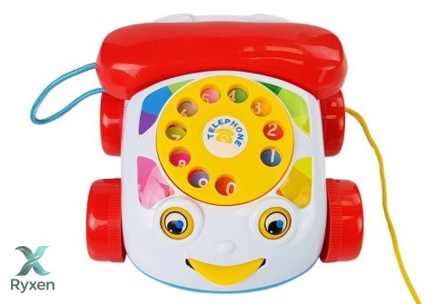 Telefon Do Ciągnięcia na Kółkach ze słuchawka na Baterie dla Niemowlęcia LEAN TOYS