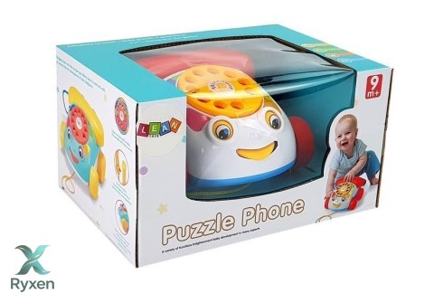 Telefon Do Ciągnięcia na Kółkach ze słuchawka na Baterie dla Niemowlęcia LEAN TOYS
