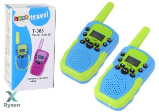 Walkie Talkie Krótkofalówki Zielono - Niebieski Zasięg 3km Dla Dzieci LEAN TOYS