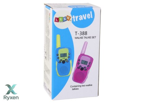 Walkie Talkie Krótkofalówki Zielono - Niebieski Zasięg 3km Dla Dzieci LEAN TOYS