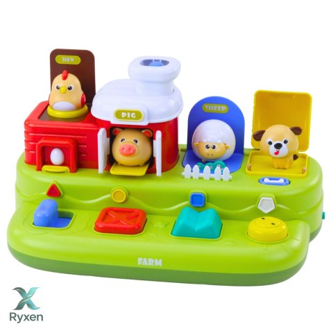 Zabawka Interaktywna Edukacyjna Dla Malucha Wyskakujące Zwierzęta Farma LEAN TOYS
