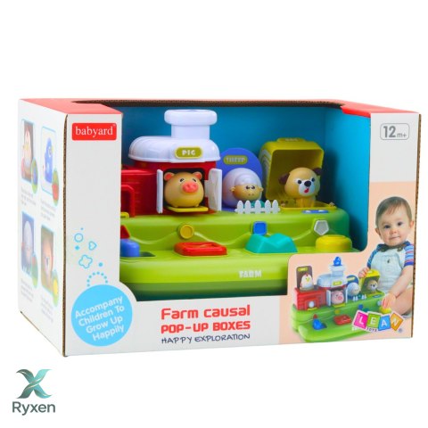 Zabawka Interaktywna Edukacyjna Dla Malucha Wyskakujące Zwierzęta Farma LEAN TOYS