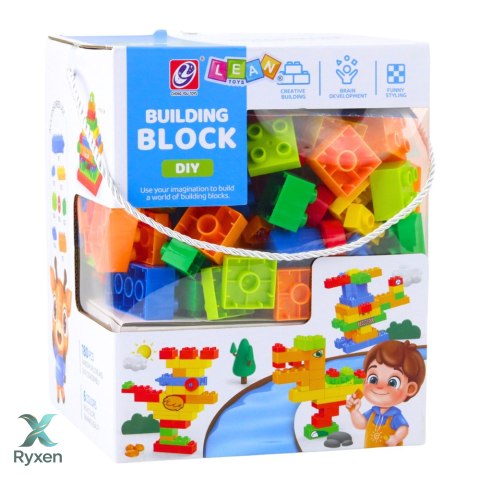 Zestaw Klocki Konstrukcyjne Przestrzenne Kolorowe 180 el. LEAN TOYS