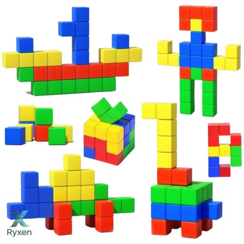Zestaw Klocki Magnetyczne Dla Dzieci Układanka Kolorowe 32 el. LEAN TOYS