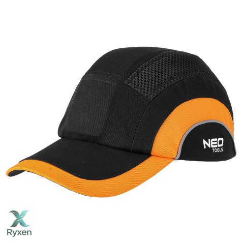 Czapka z daszkiem ze wzmocnieniem, czarno-pomarańczowa, CE NEO TOOLS