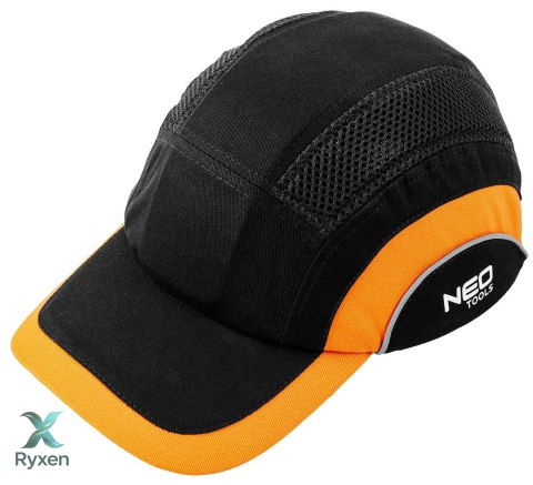 Czapka z daszkiem ze wzmocnieniem, czarno-pomarańczowa, CE NEO TOOLS