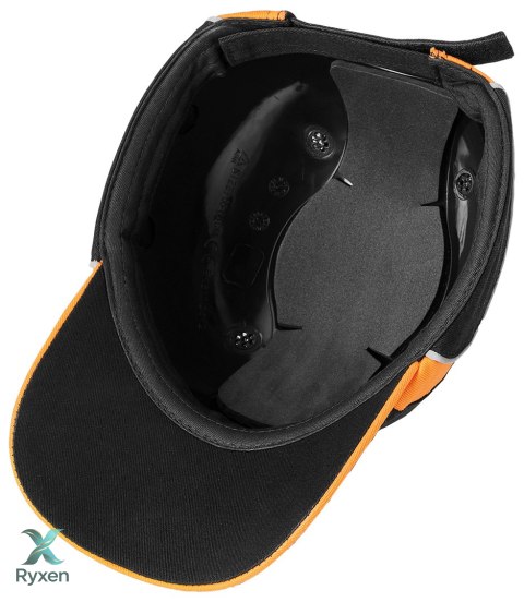 Czapka z daszkiem ze wzmocnieniem, czarno-pomarańczowa, CE NEO TOOLS