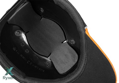 Czapka z daszkiem ze wzmocnieniem, czarno-pomarańczowa, CE NEO TOOLS