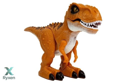 Dinozaur Zdalnie Sterowany R/C Brąz Dźwięk Światło Tyranozaur LEAN TOYS