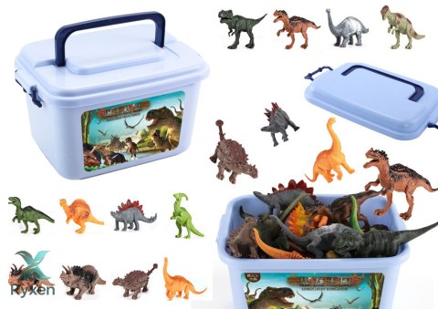 Dinozaury Zestaw Figurek Park Akcesoria Pudełko 46 Elementów LEAN TOYS