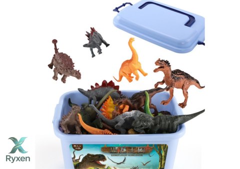 Dinozaury Zestaw Figurek Park Akcesoria Pudełko 46 Elementów LEAN TOYS