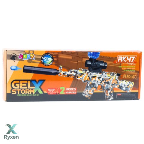 Karabin AK47 Na Kulki Wodne Hydrożelowe Graffiti Pomarańczowy LEAN TOYS