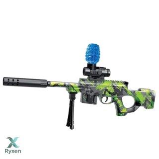 Karabin AWM Na Kulki Wodne Hydrożelowe Zielony Okulary 61cm LEAN TOYS