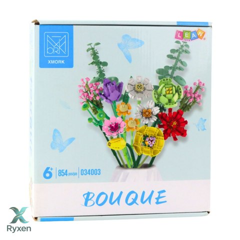 Klocki Konstrukcyjne Dekoracyjny Bukiet Kwiaty Kolorowe 854 el. LEAN TOYS