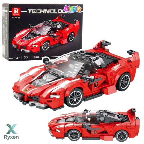 Klocki Konstrukcyjne Samochód Wyścigowy FXX-K Czerwony 360 el. LEAN TOYS