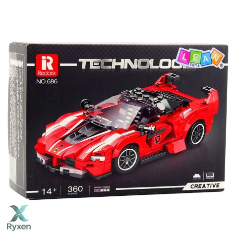 Klocki Konstrukcyjne Samochód Wyścigowy FXX-K Czerwony 360 el. LEAN TOYS
