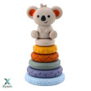 Klocki Sensoryczne Edukacyjne Wieża Z Miękkich Klocków Gumowe Koala 13 el. LEAN TOYS
