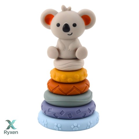 Klocki Sensoryczne Edukacyjne Wieża Z Miękkich Klocków Gumowe Koala 13 el. LEAN TOYS