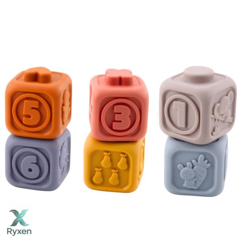 Klocki Sensoryczne Edukacyjne Wieża Z Miękkich Klocków Gumowe Koala 13 el. LEAN TOYS