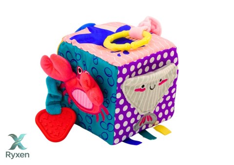 Kostka Sensoryczna Morskie Zwierzęta Szeleszcząca Interaktywna Edukacyjna LEAN TOYS
