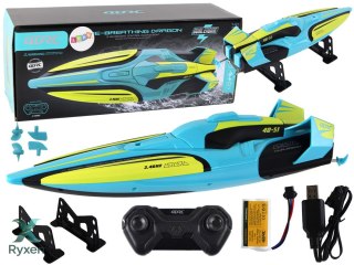 Łódź Wodna RC 2.4G Żółto-Turkusowa Wodoodporna Pilot Do Sterowania LEAN TOYS