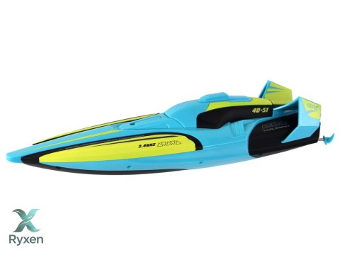 Łódź Wodna RC 2.4G Żółto-Turkusowa Wodoodporna Pilot Do Sterowania LEAN TOYS