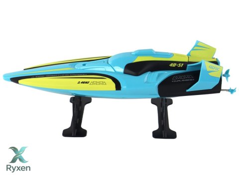 Łódź Wodna RC 2.4G Żółto-Turkusowa Wodoodporna Pilot Do Sterowania LEAN TOYS