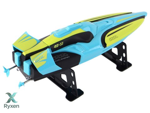 Łódź Wodna RC 2.4G Żółto-Turkusowa Wodoodporna Pilot Do Sterowania LEAN TOYS