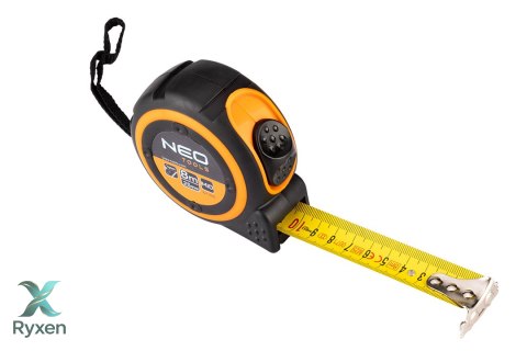 Miara zwijana stalowa 8 m x 25 mm, magnes NEO TOOLS