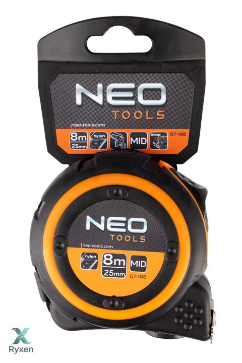 Miara zwijana stalowa 8 m x 25 mm, magnes NEO TOOLS