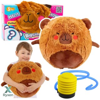 Piłka Do Skakania Rosnąca Pluszowa Kapibara Brązowa Pompka 50 cm LEAN TOYS