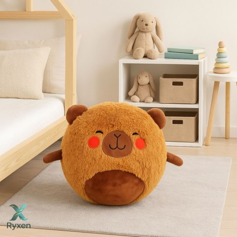 Piłka Do Skakania Rosnąca Pluszowa Kapibara Brązowa Pompka 50 cm LEAN TOYS