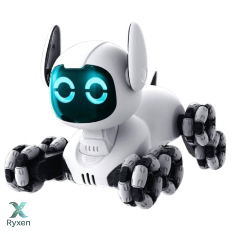 Robot Pies TOOBY Zdalnie Sterowany RC 360° Światła Dźwięki Biało-Czarny LEAN TOYS