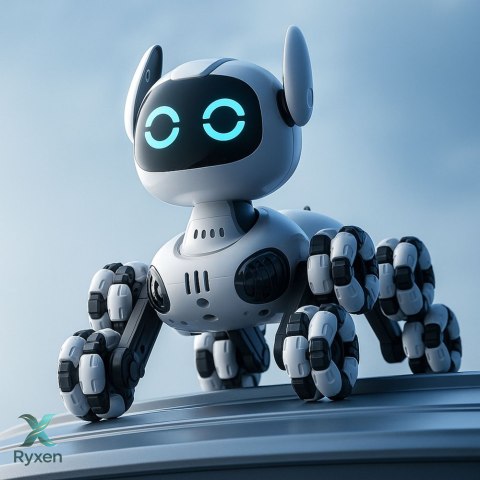 Robot Pies TOOBY Zdalnie Sterowany RC 360° Światła Dźwięki Biało-Czarny LEAN TOYS